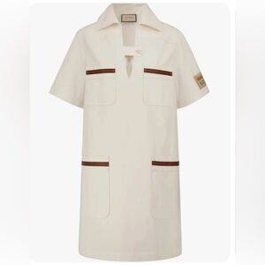 Gucci Neutral Short Sleeve Shirtdress